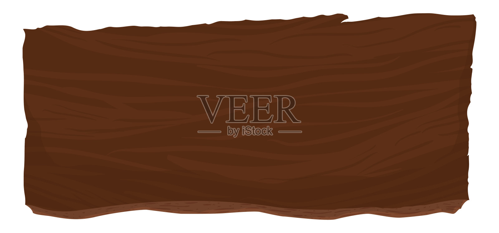 孤立的木制卡通风格的标志模板插画图片素材