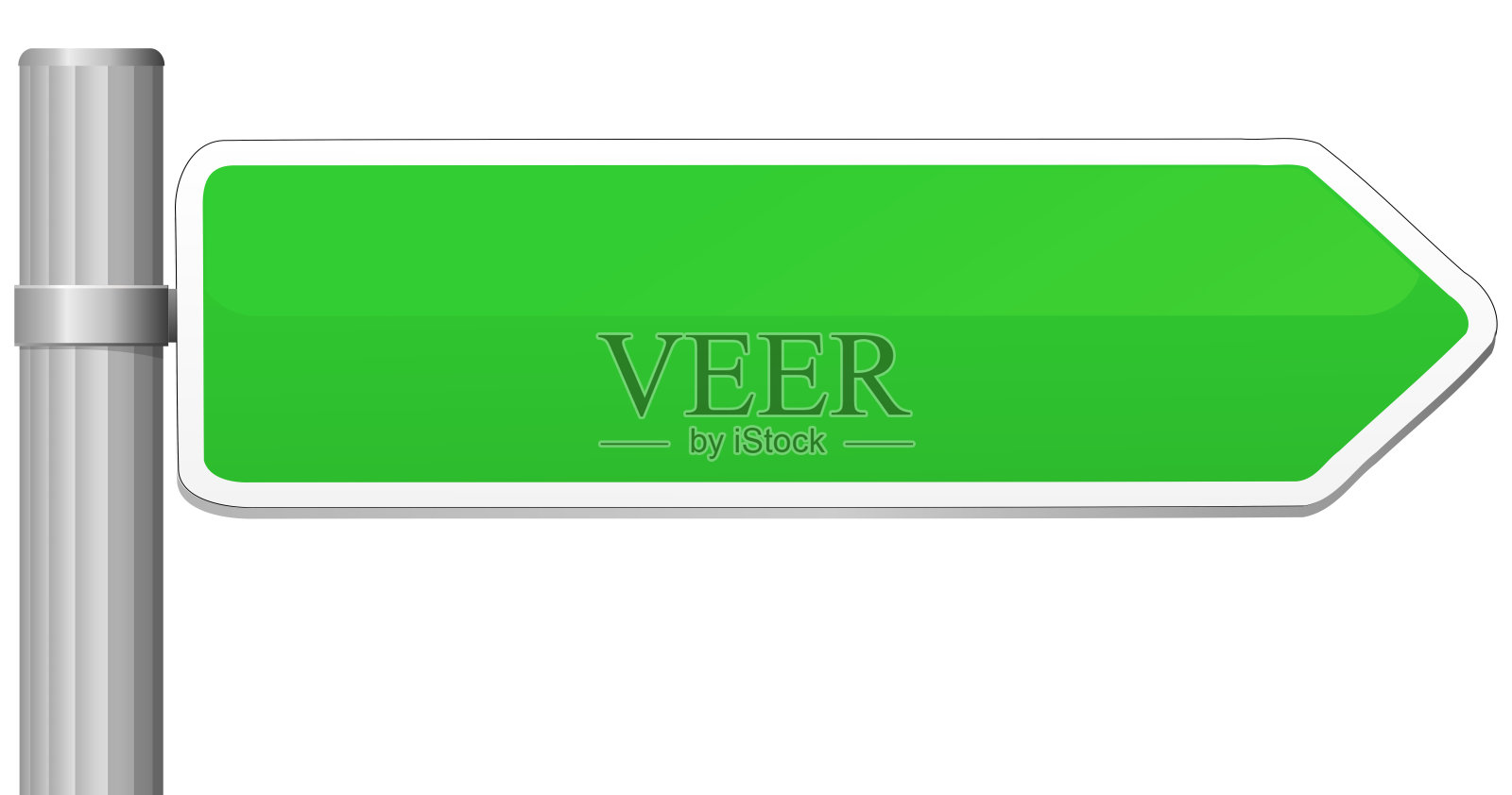 空的绿色转向板(切出)设计元素图片