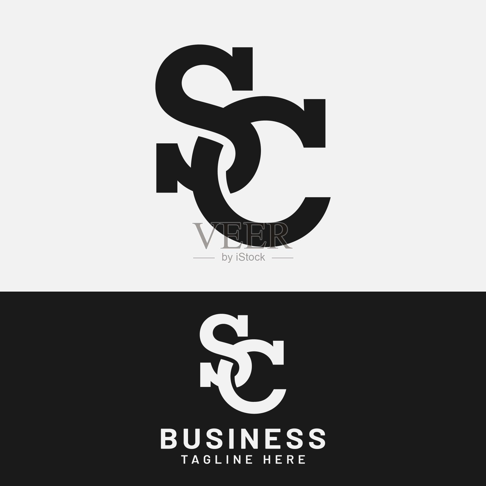 SC SC CS字母组合字母首字母标志设计模板插画图片素材