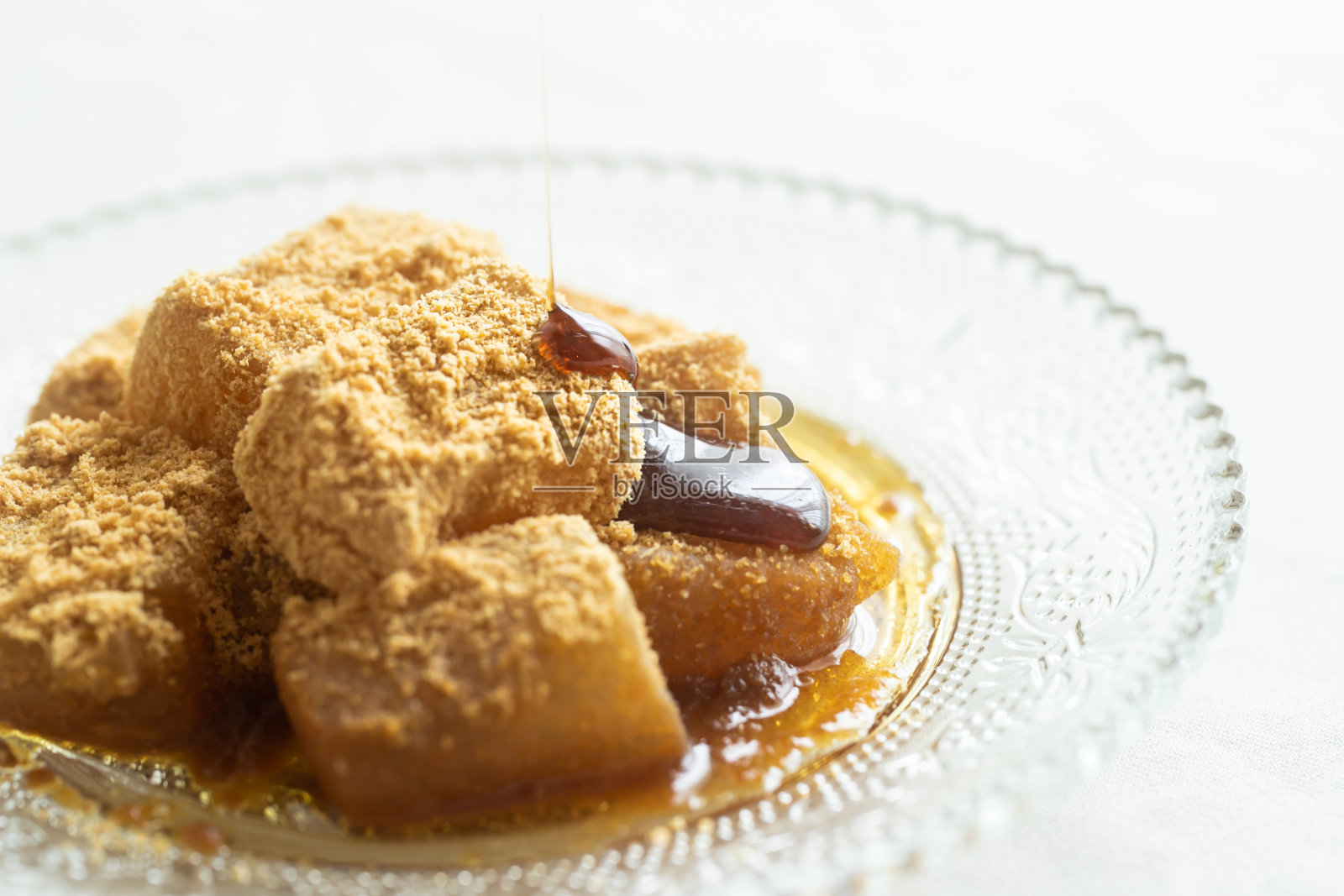 日本糖果Warabimochi。照片摄影图片