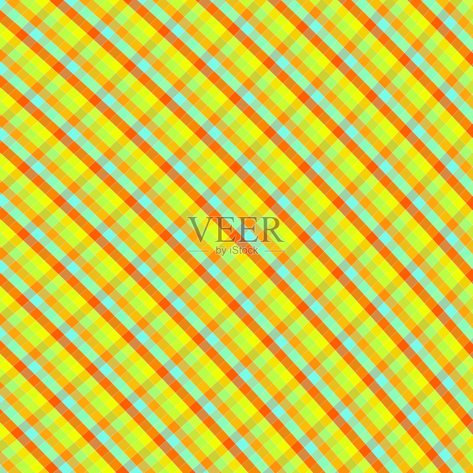 美丽的插图抽象方形方格纹理的服装面料印花格子图案在彩色的背景插画图片素材