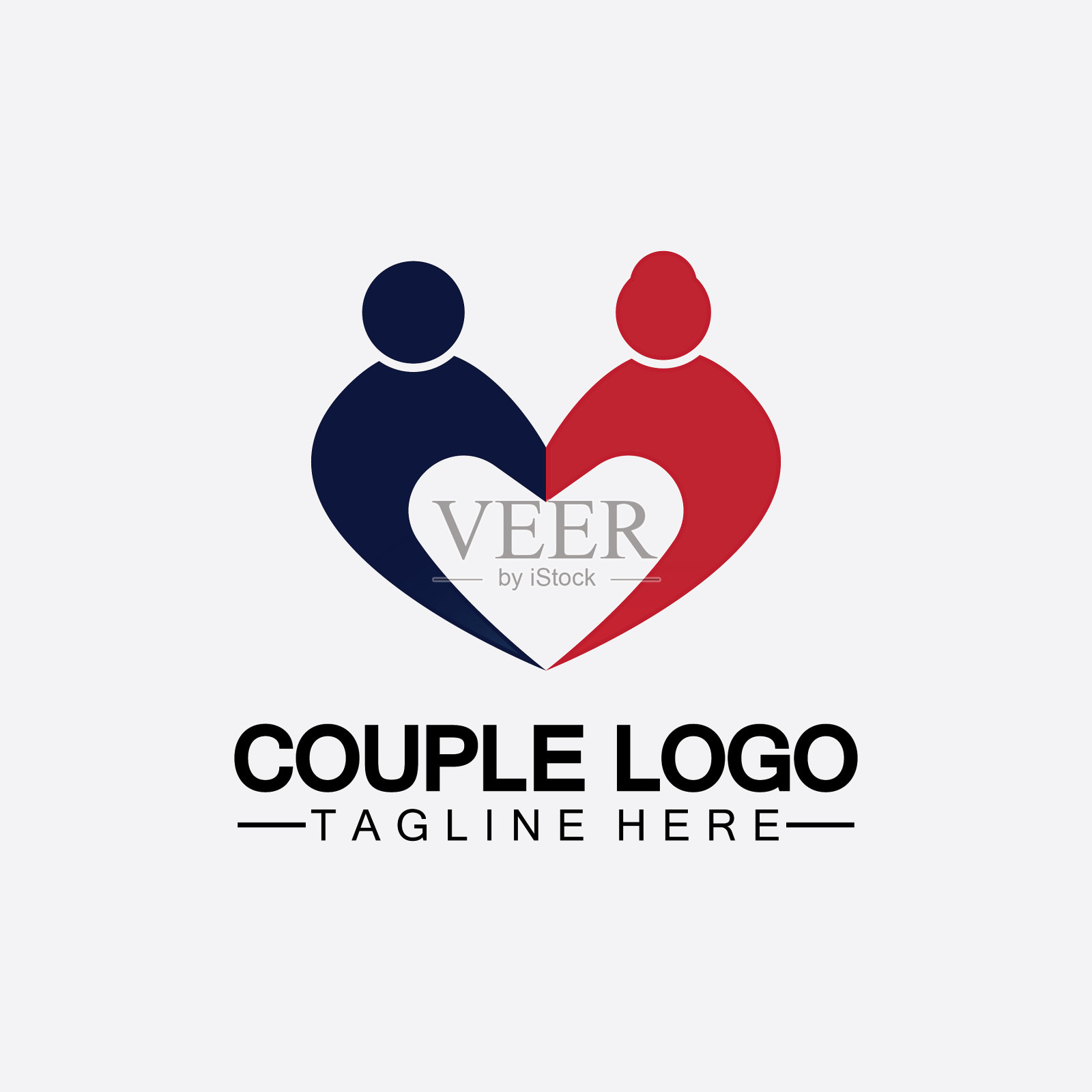 人们用爱的标志象征这对情侣插画图片素材