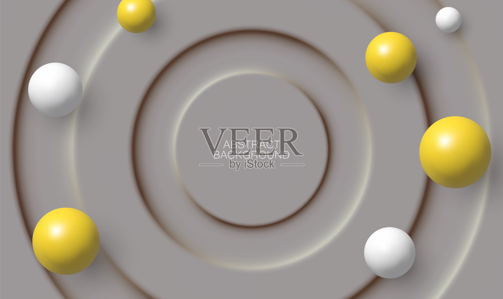 流动的白色和黄色球体抽象插画图片素材