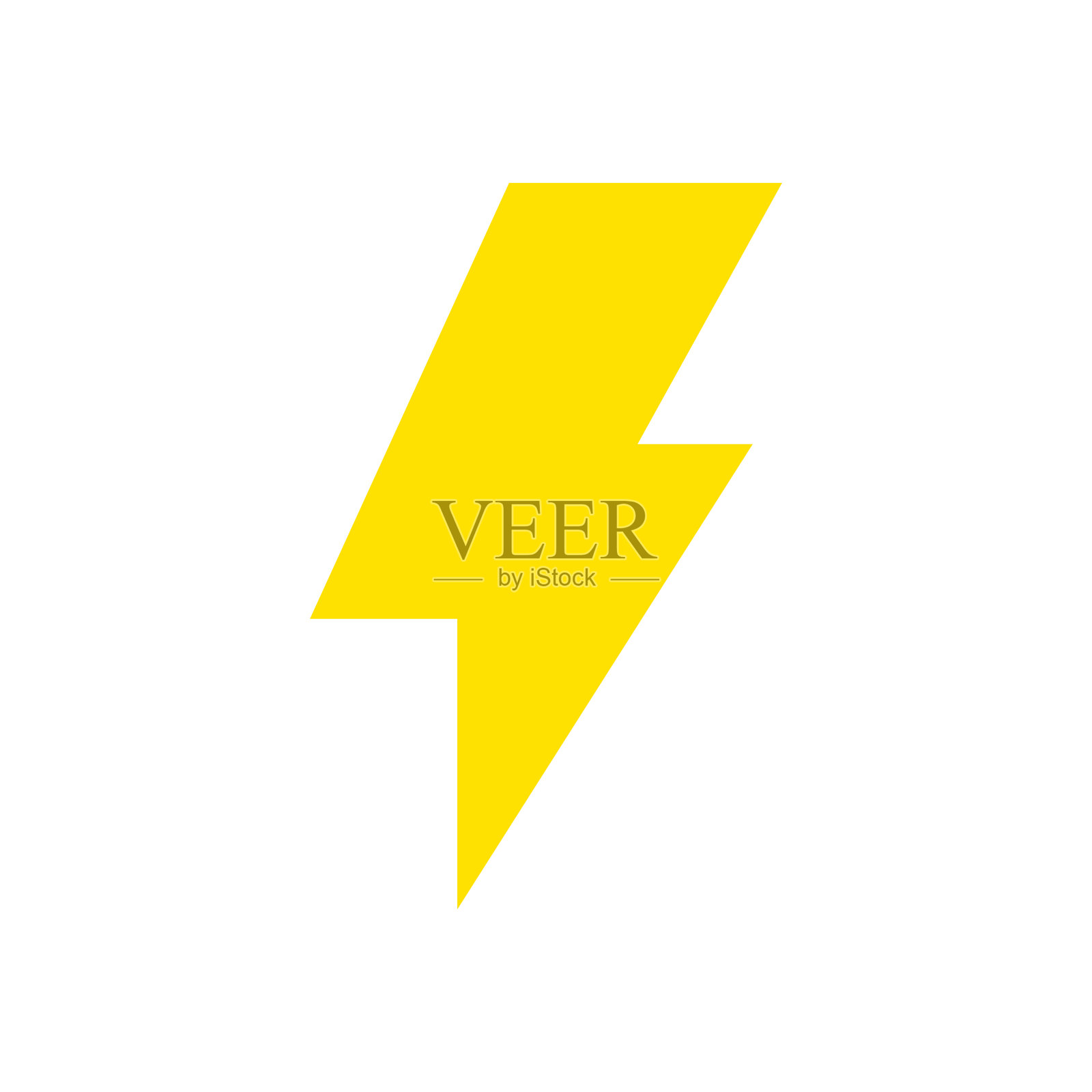 闪电，闪电闪图标。现代矢量插图孤立在白色背景。插画图片素材