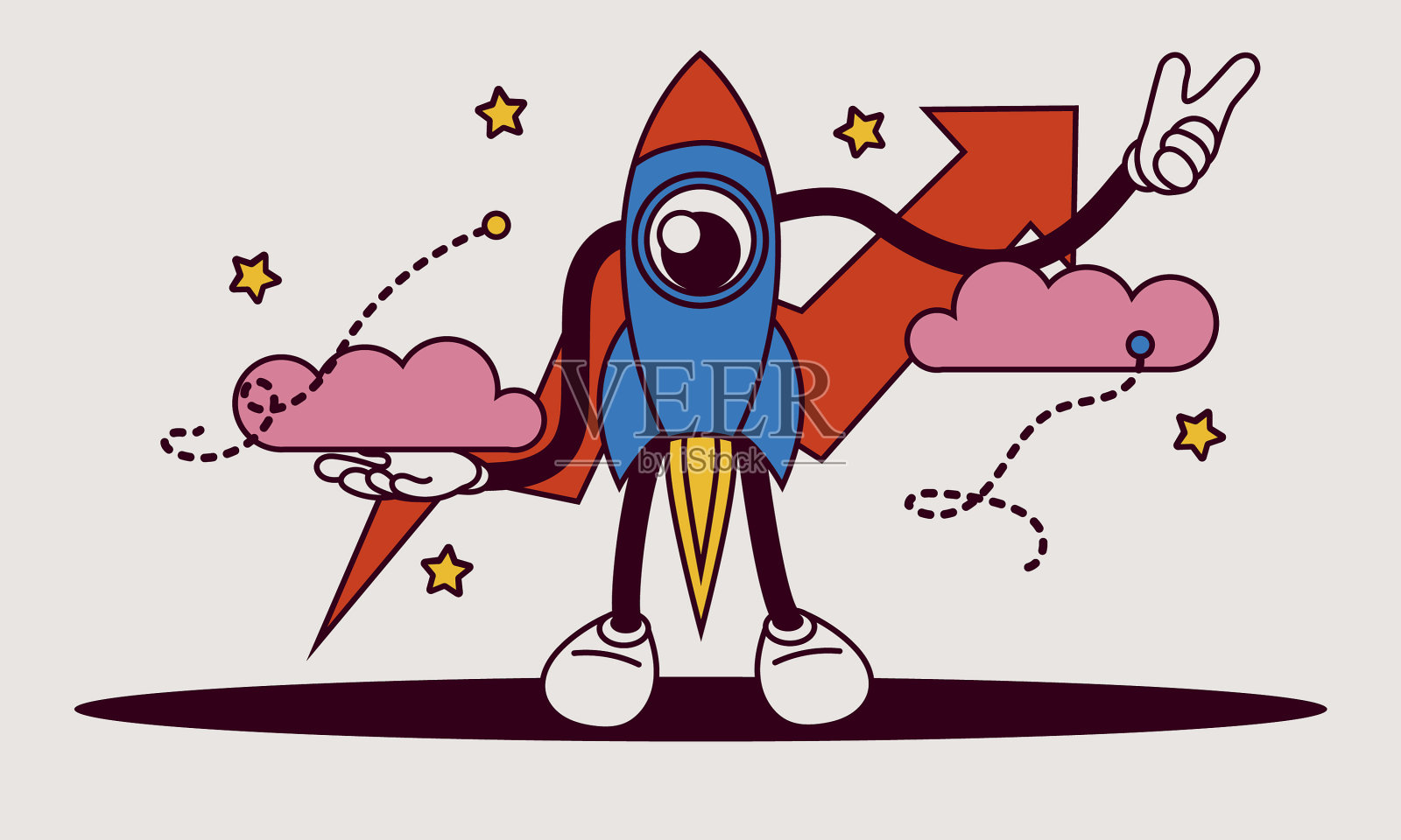 云箭领导下的商业分析插画图片素材