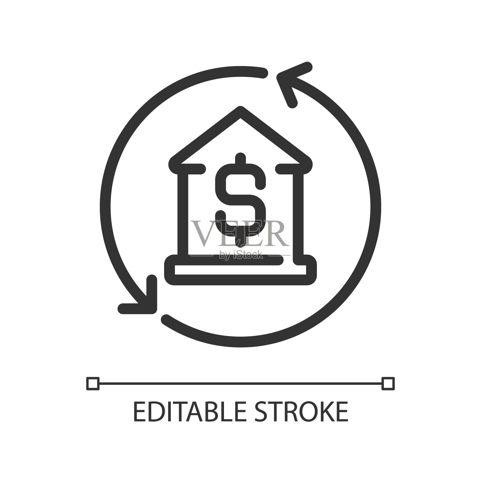 抵押像素完美的线性图标插画图片素材