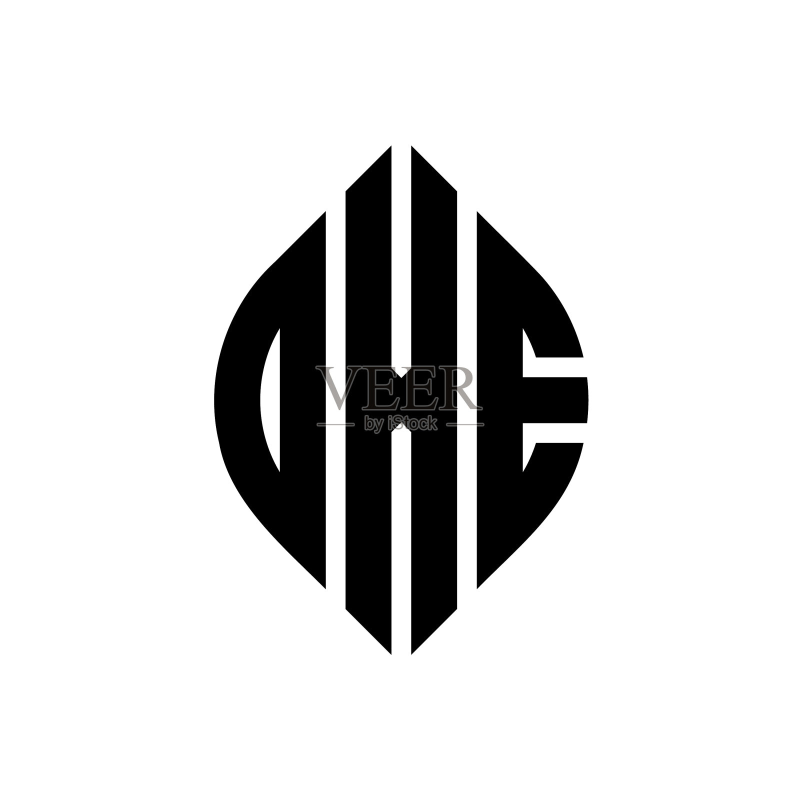 Dxe圆字母标志设计与圆和插画图片素材