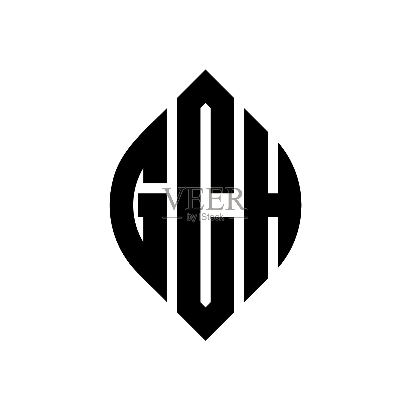 GCH圆形字母标志设计用圆形和插画图片素材