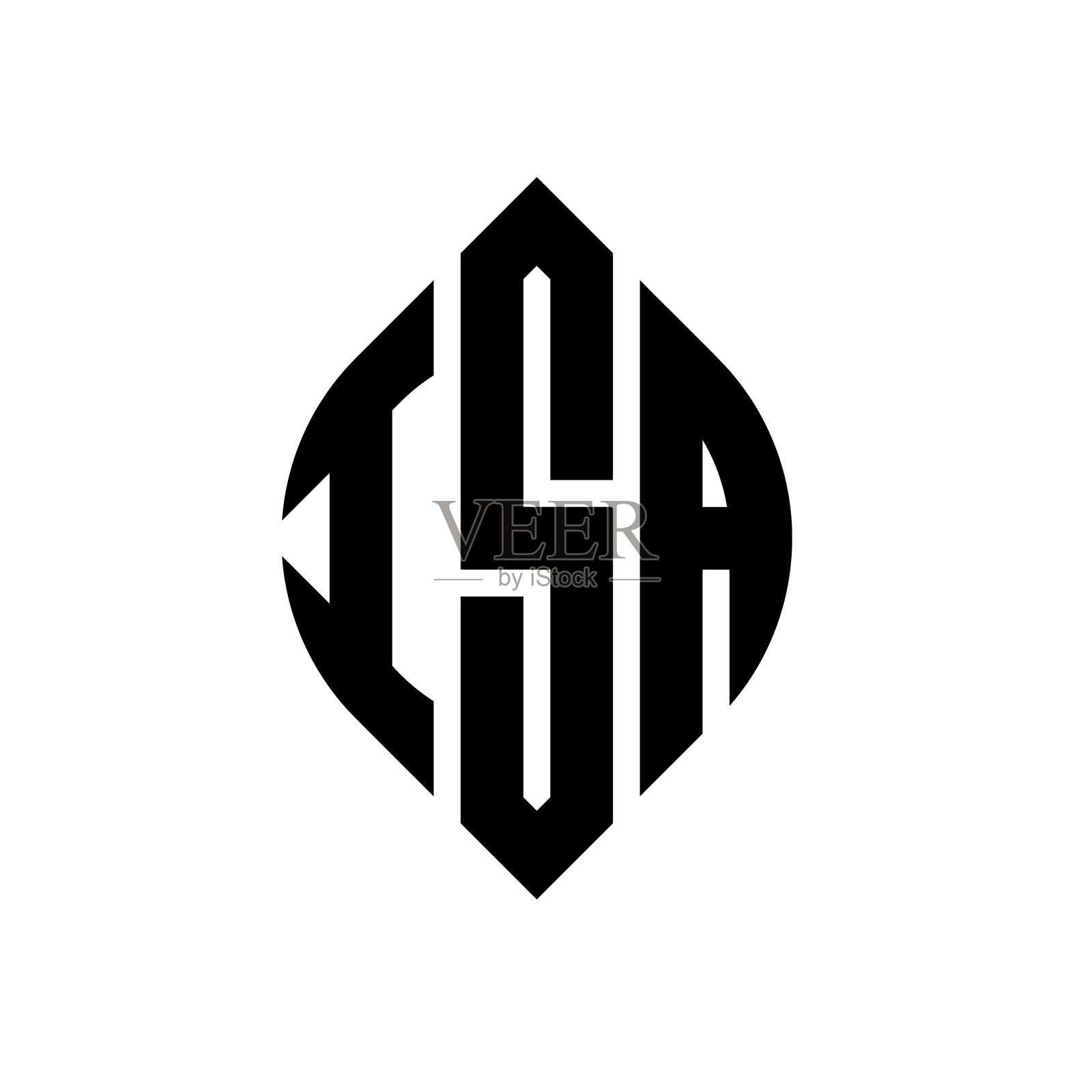 一个圆形字母标志设计用圆形和插画图片素材