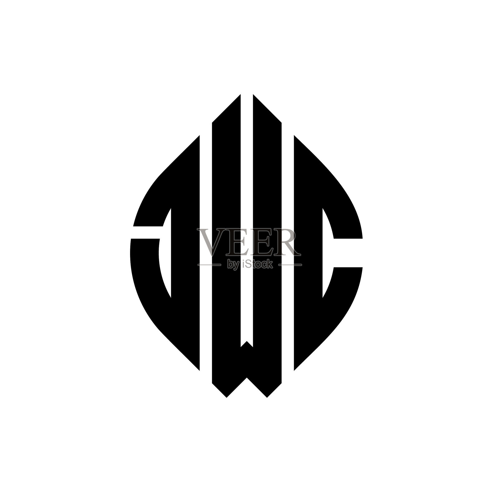 JWC圆形字母标志设计用圆形和插画图片素材