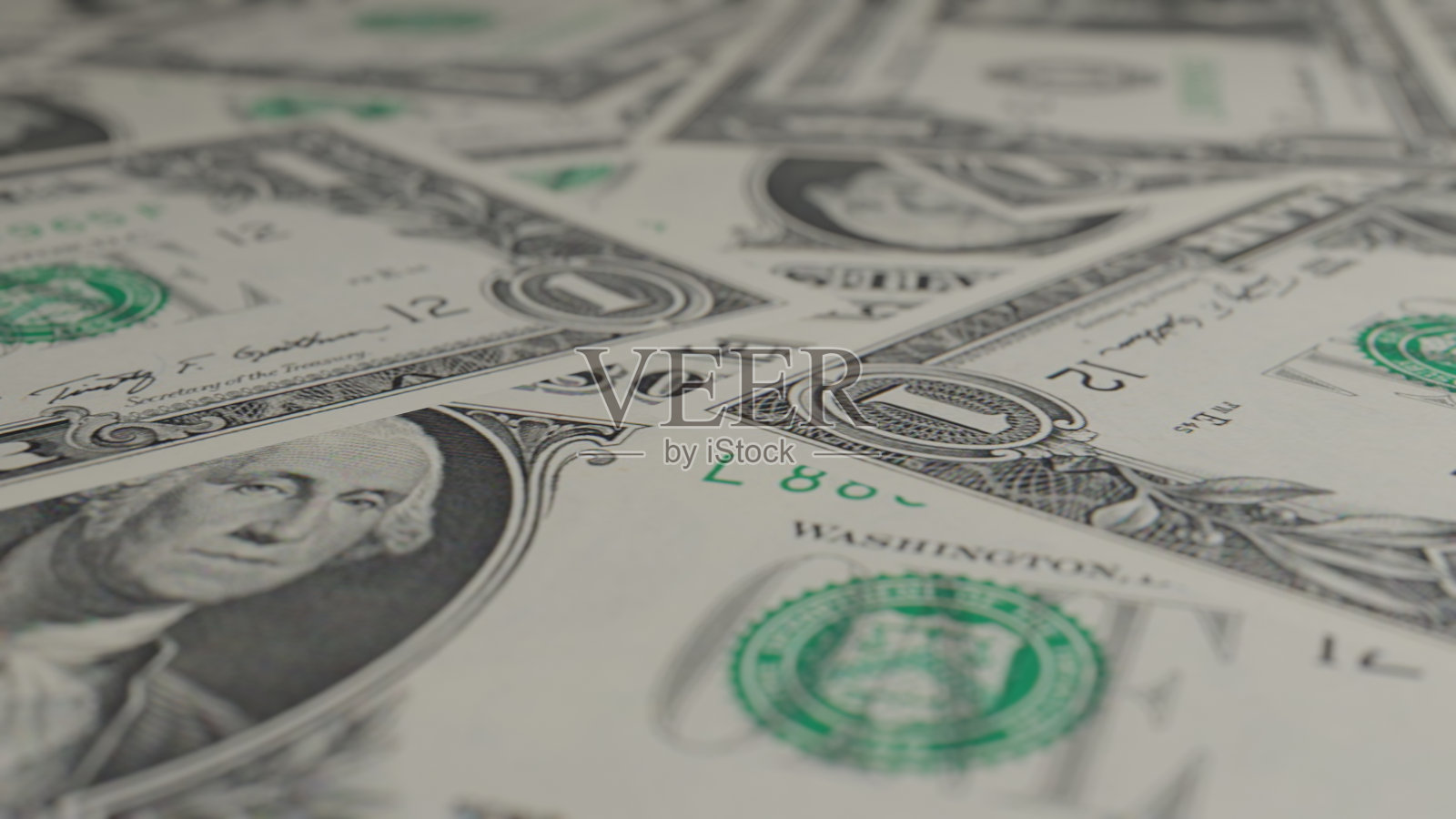 背景是1美元钞票。很多钞票。照片摄影图片
