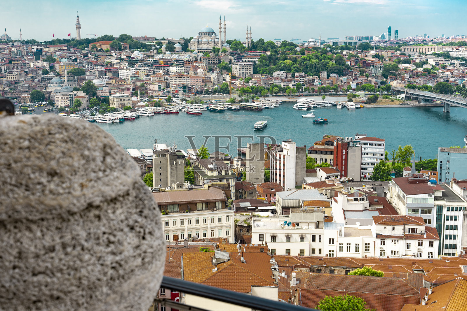 伊斯坦布尔和博斯普鲁斯海峡的全景苏莱曼尼耶清真寺高质量特写照片照片摄影图片