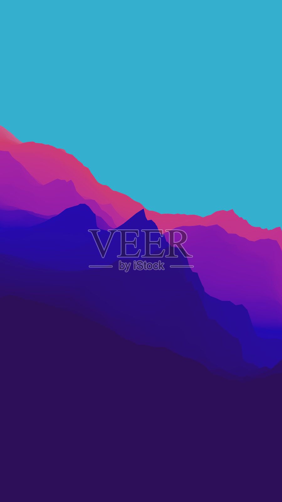 抽象梯度景观多边形形状背景。手机屏幕UI设计3d插图插画图片素材