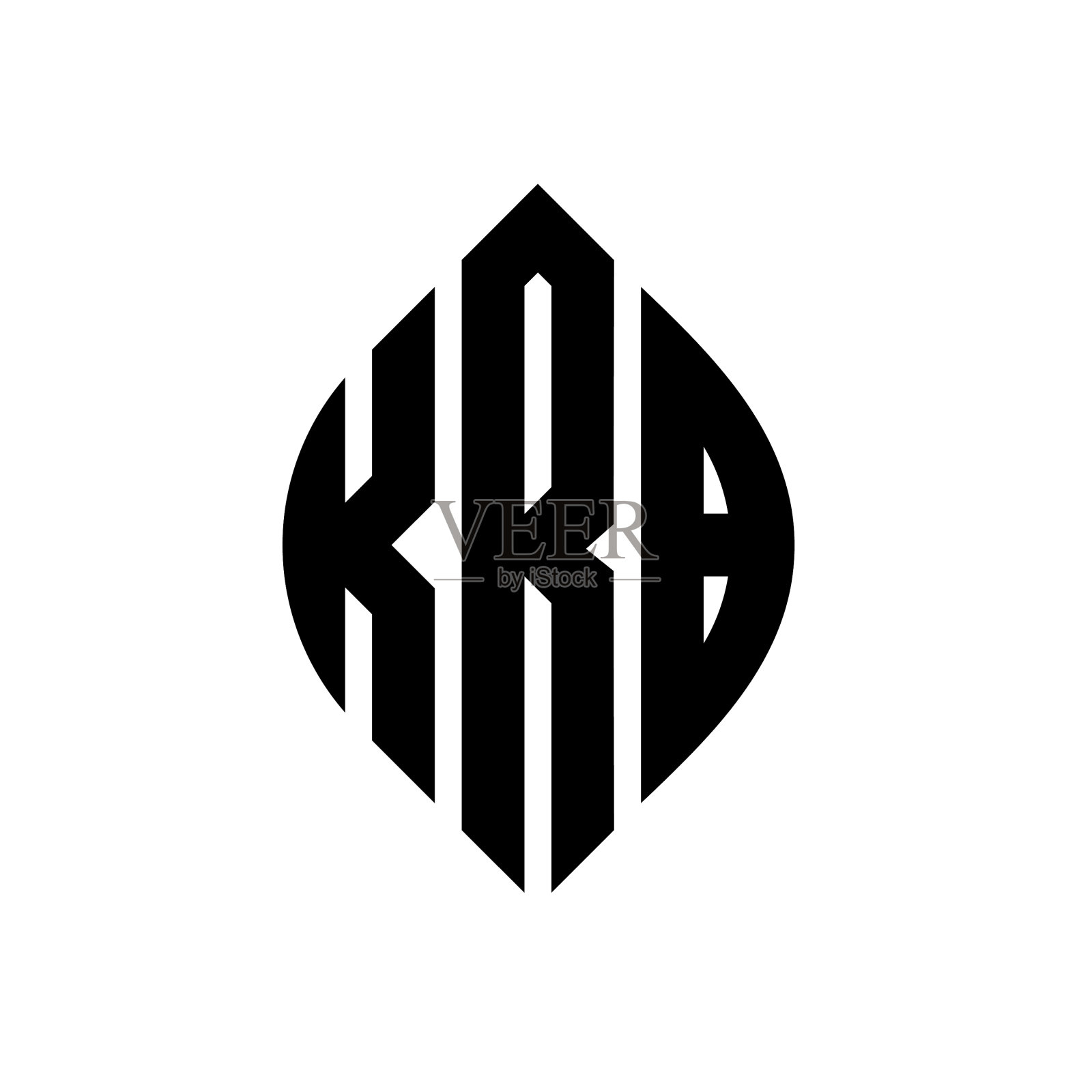 KRB的圆形字母标志设计用圆形和插画图片素材