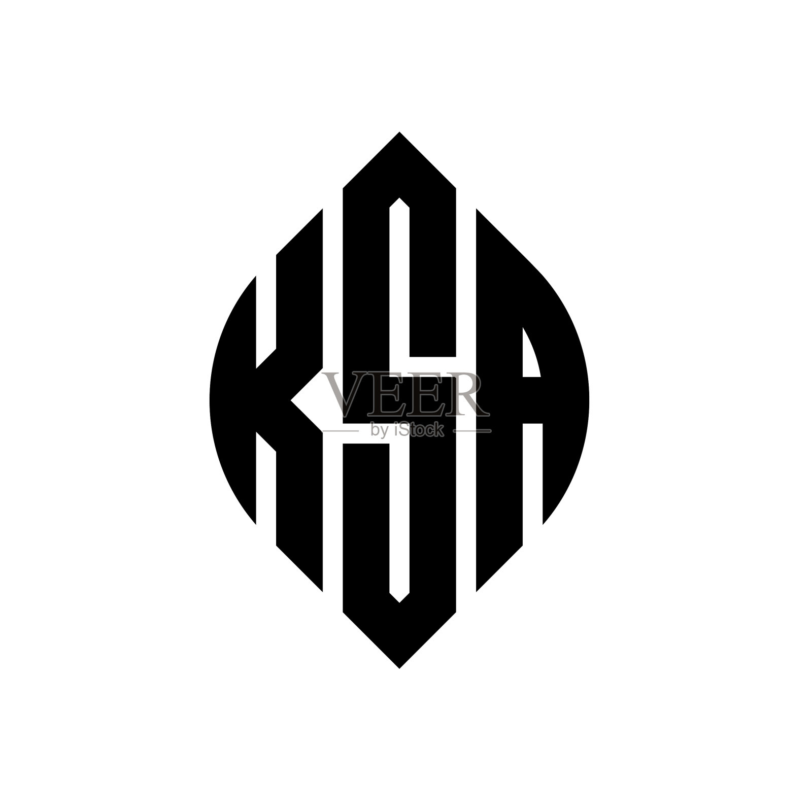 Ksa圆形字母标志设计用圆形和插画图片素材
