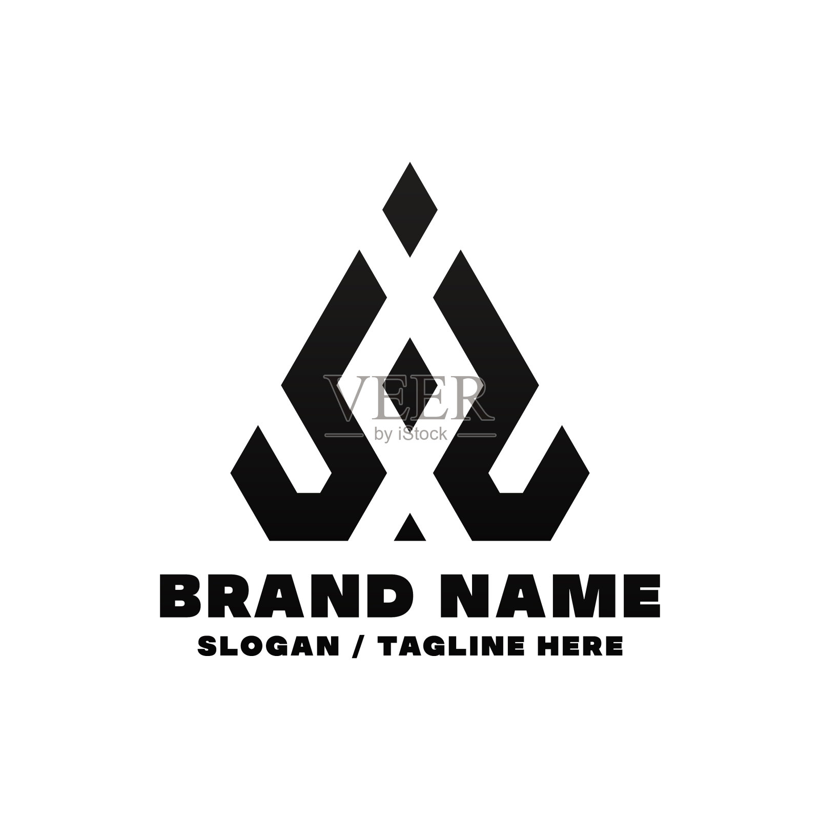 结晶标志设计模板插画图片素材