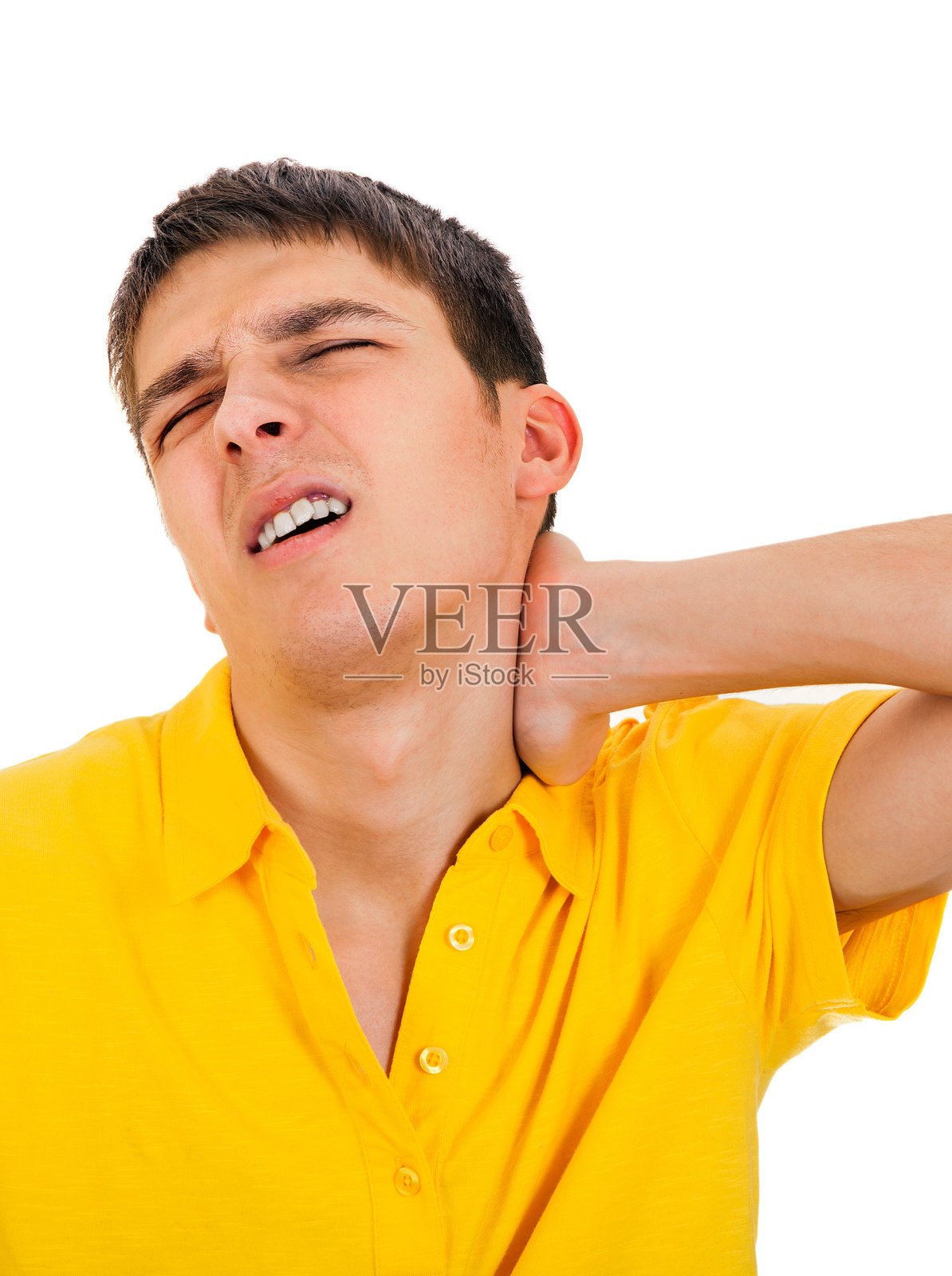 男人Neckache照片摄影图片