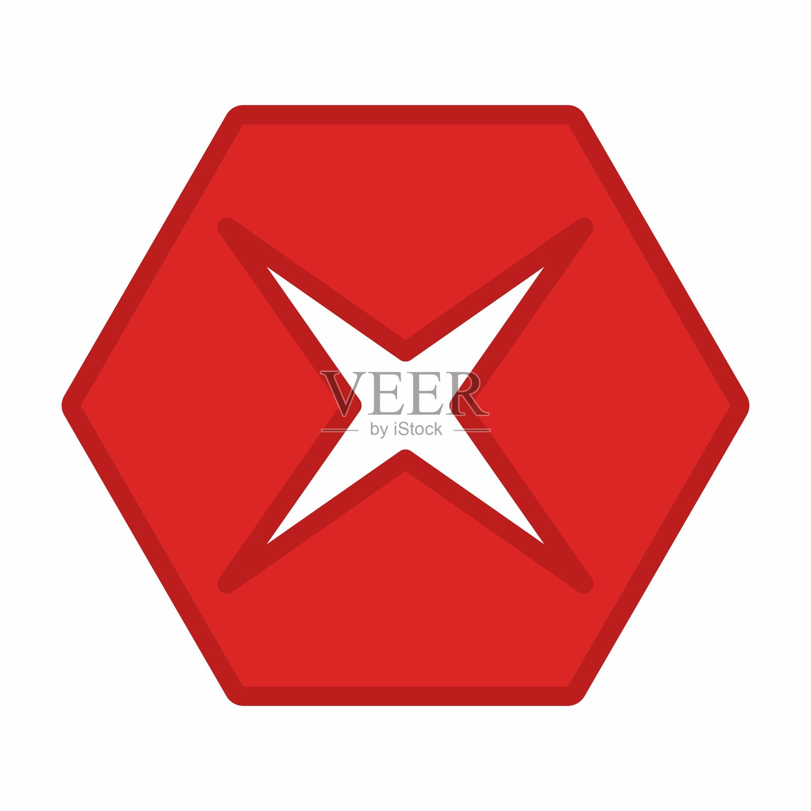 错误的分数，交叉的分数，拒绝，不同意，不，错误，不确定，错误的选择，任务完成，投票。-矢量标记符号为红色。孤立的图标。插画图片素材