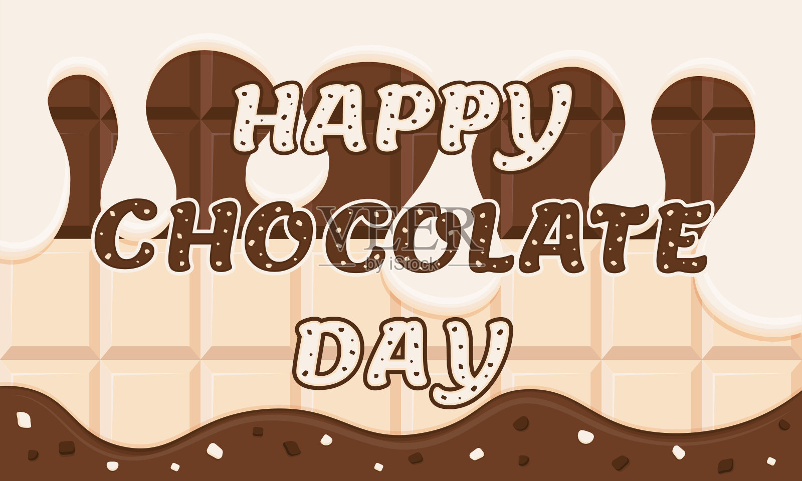 幸福的巧克力。巧克力插图设计模板素材