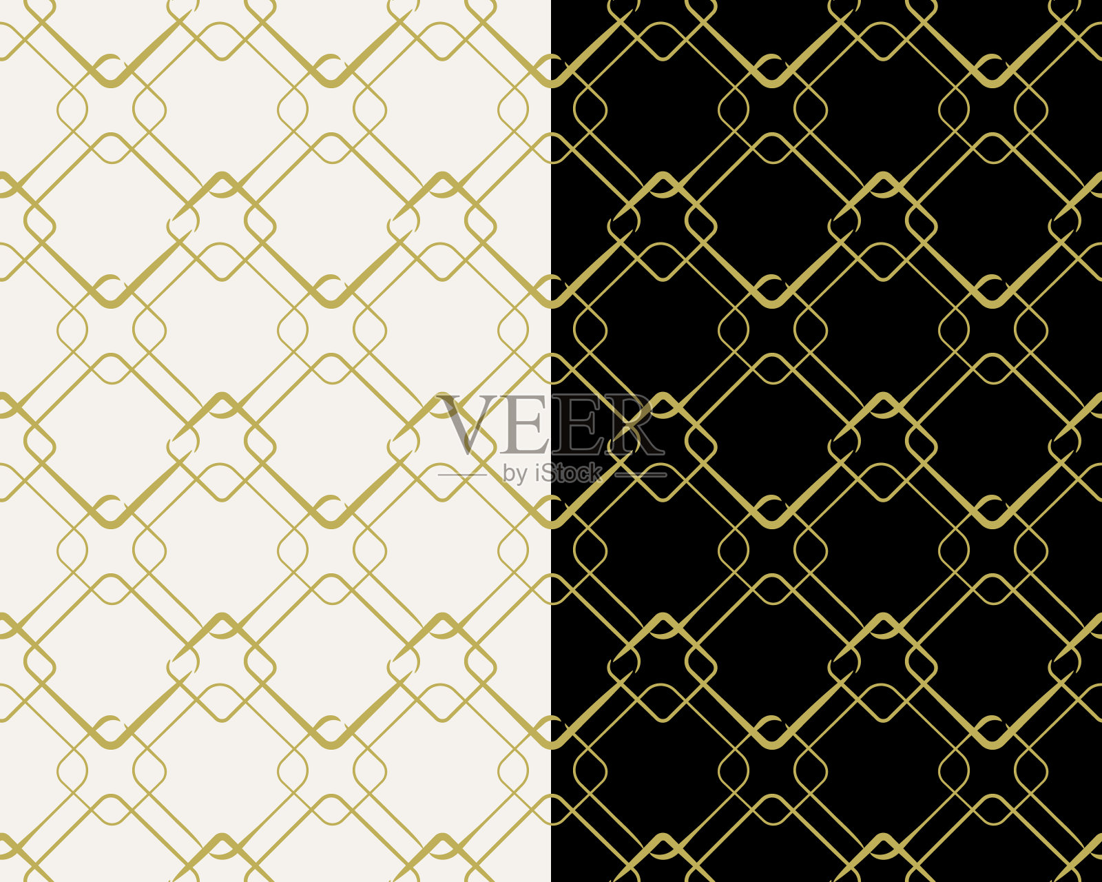 几何方格网格，金色抽象单色无缝图案，涂鸦油漆刷线点缀。白色，黄色轻松编辑颜色背景。向量插画图片素材