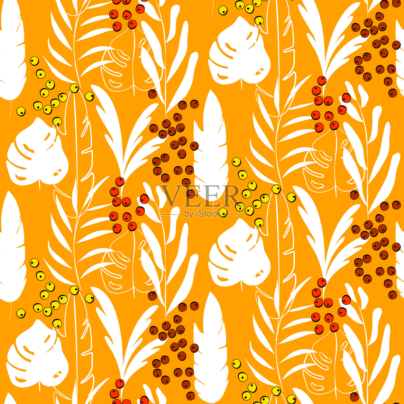 叶子无缝半滴模式插画图片素材