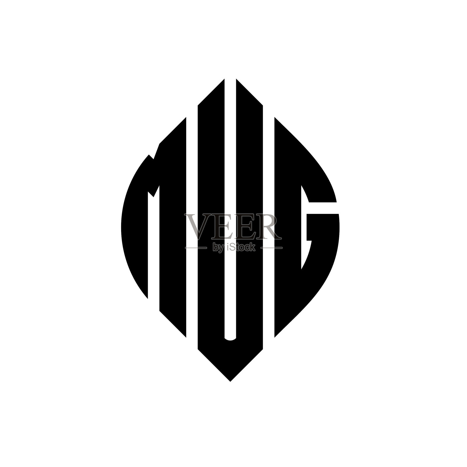 马克杯的圆形字母标志设计与圆形和插画图片素材