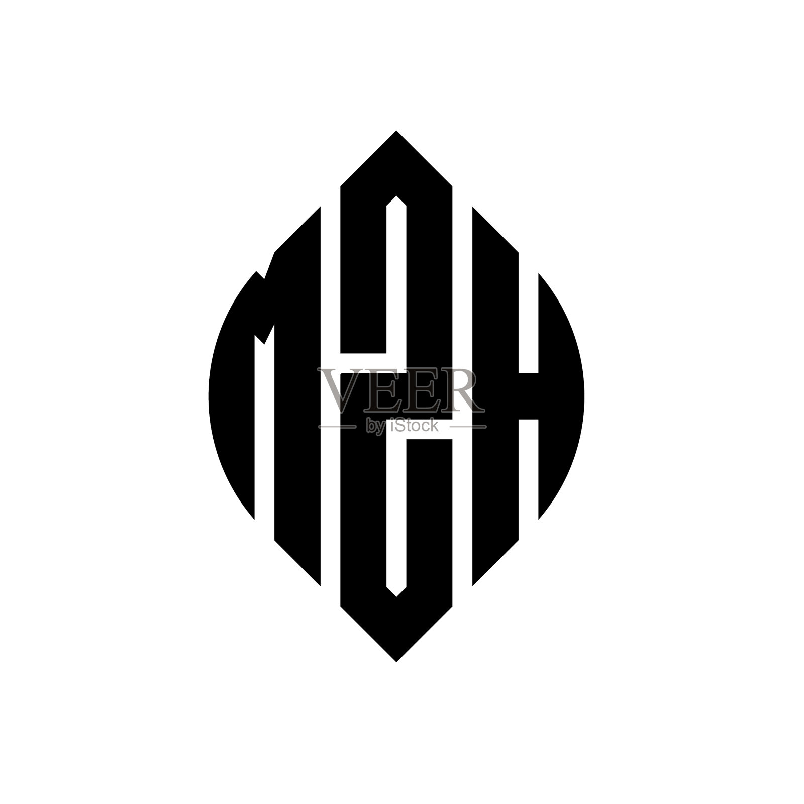 MZH圆形字母标志设计用圆形和插画图片素材