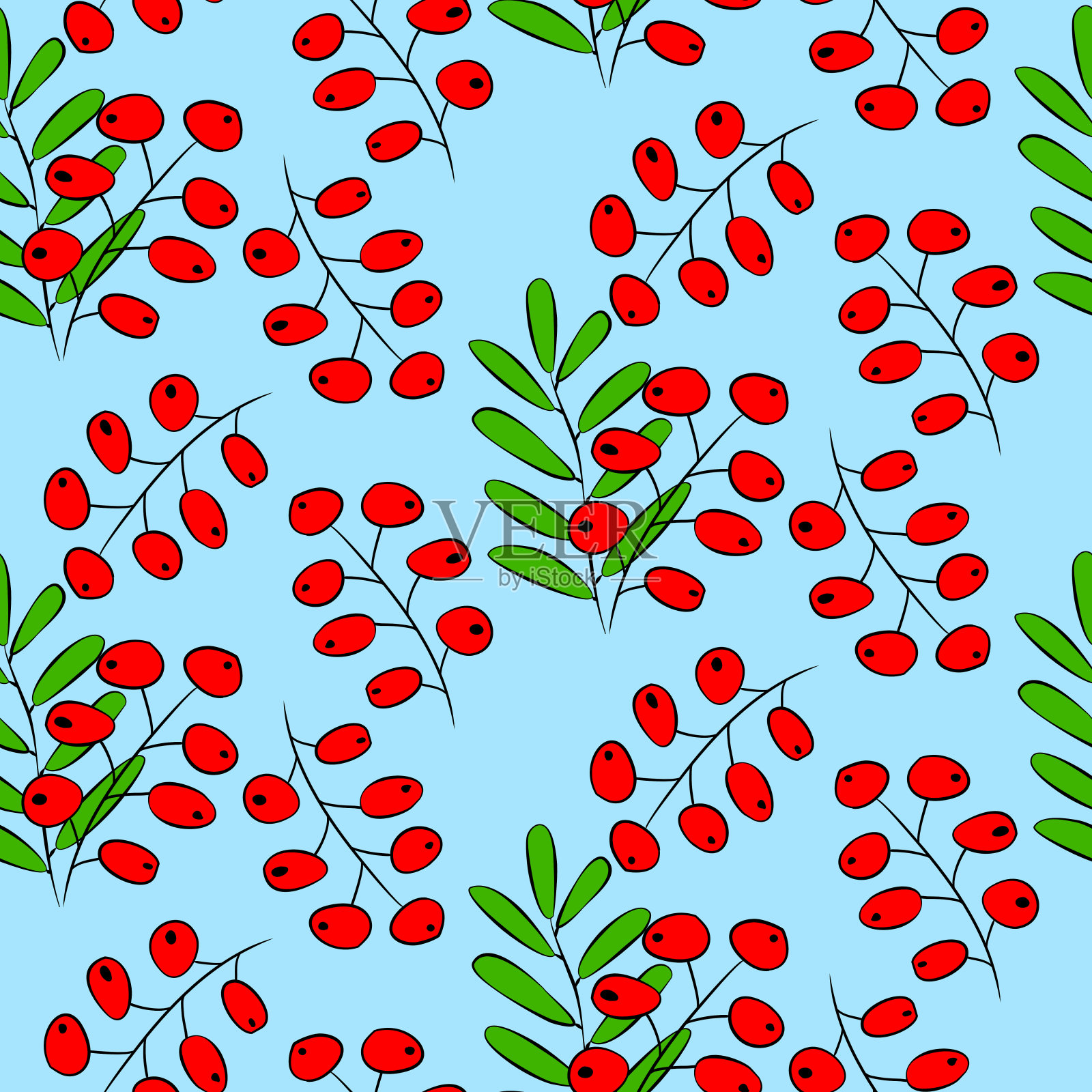 向量种子和杨梅插画图片素材