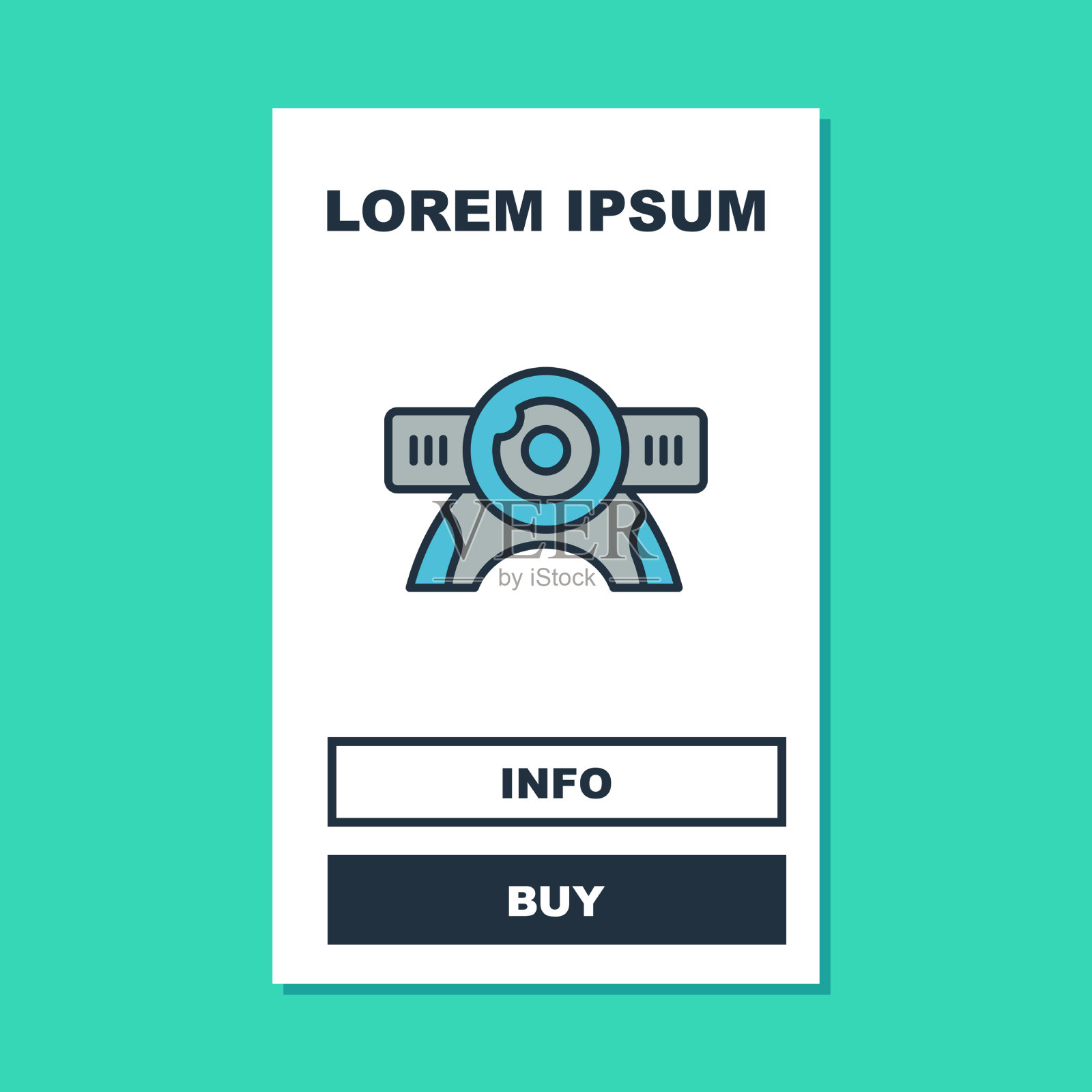 填充轮廓网相机图标孤立上插画图片素材