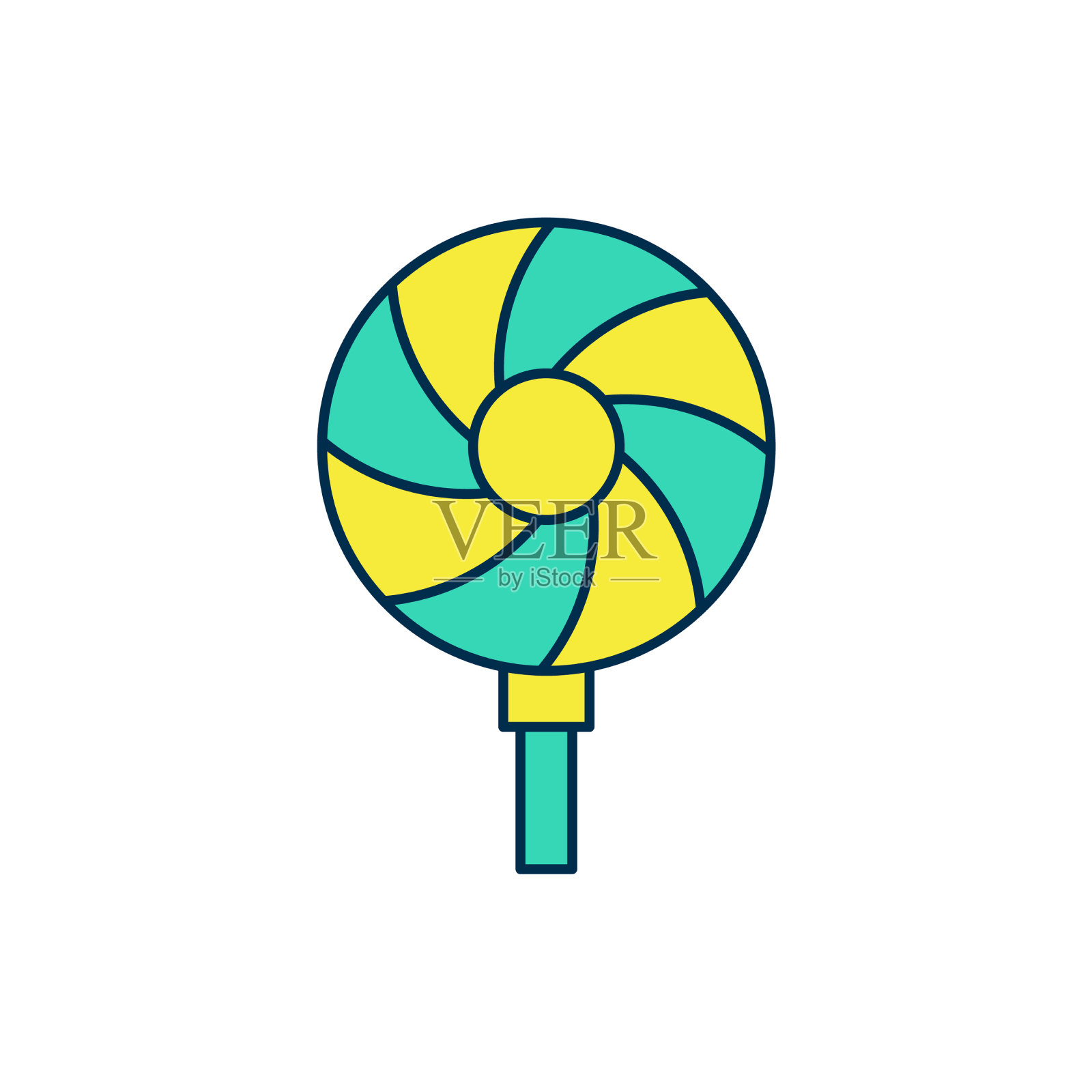 填充轮廓棒棒糖图标孤立在白色插画图片素材