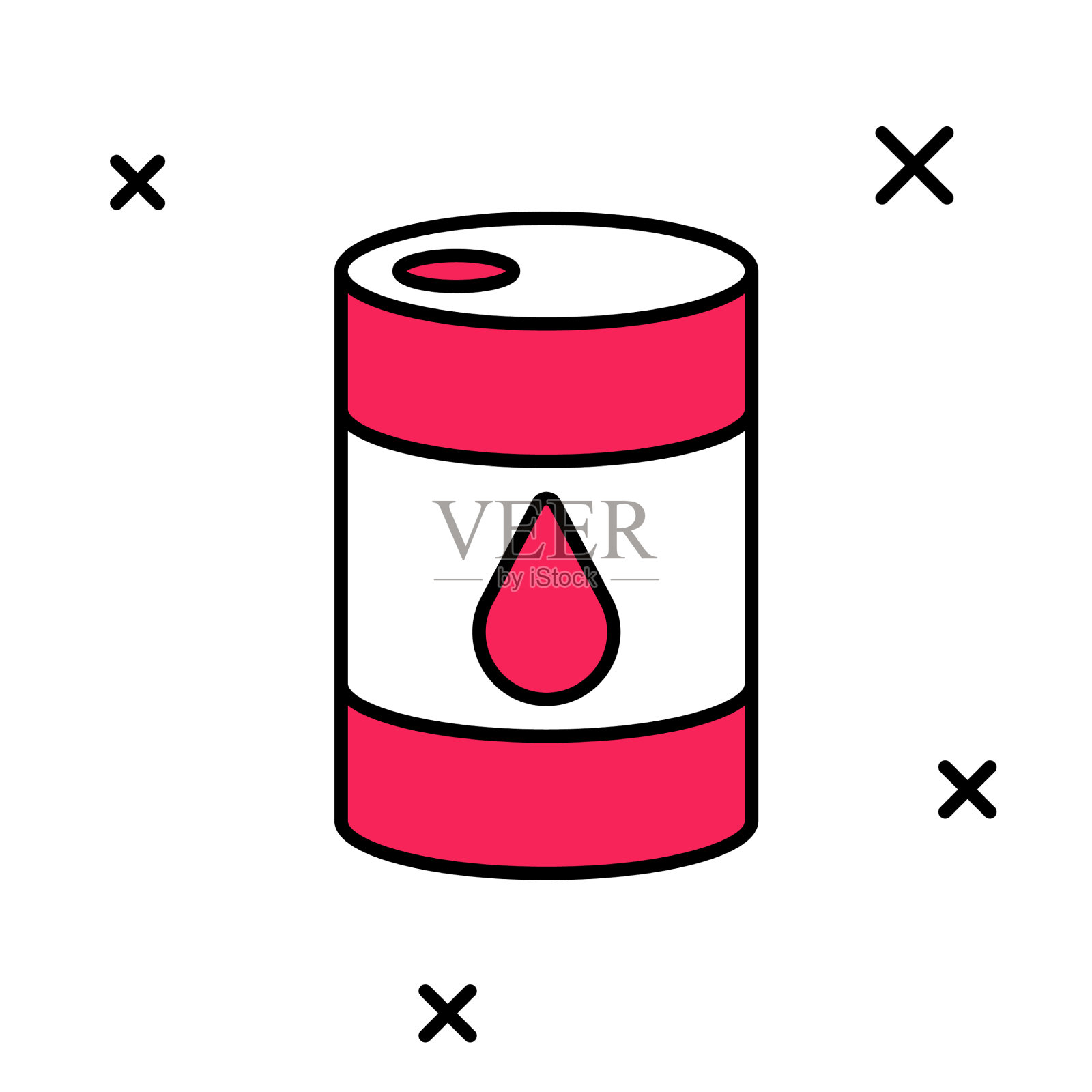 填充轮廓桶油图标孤立在白色图标素材