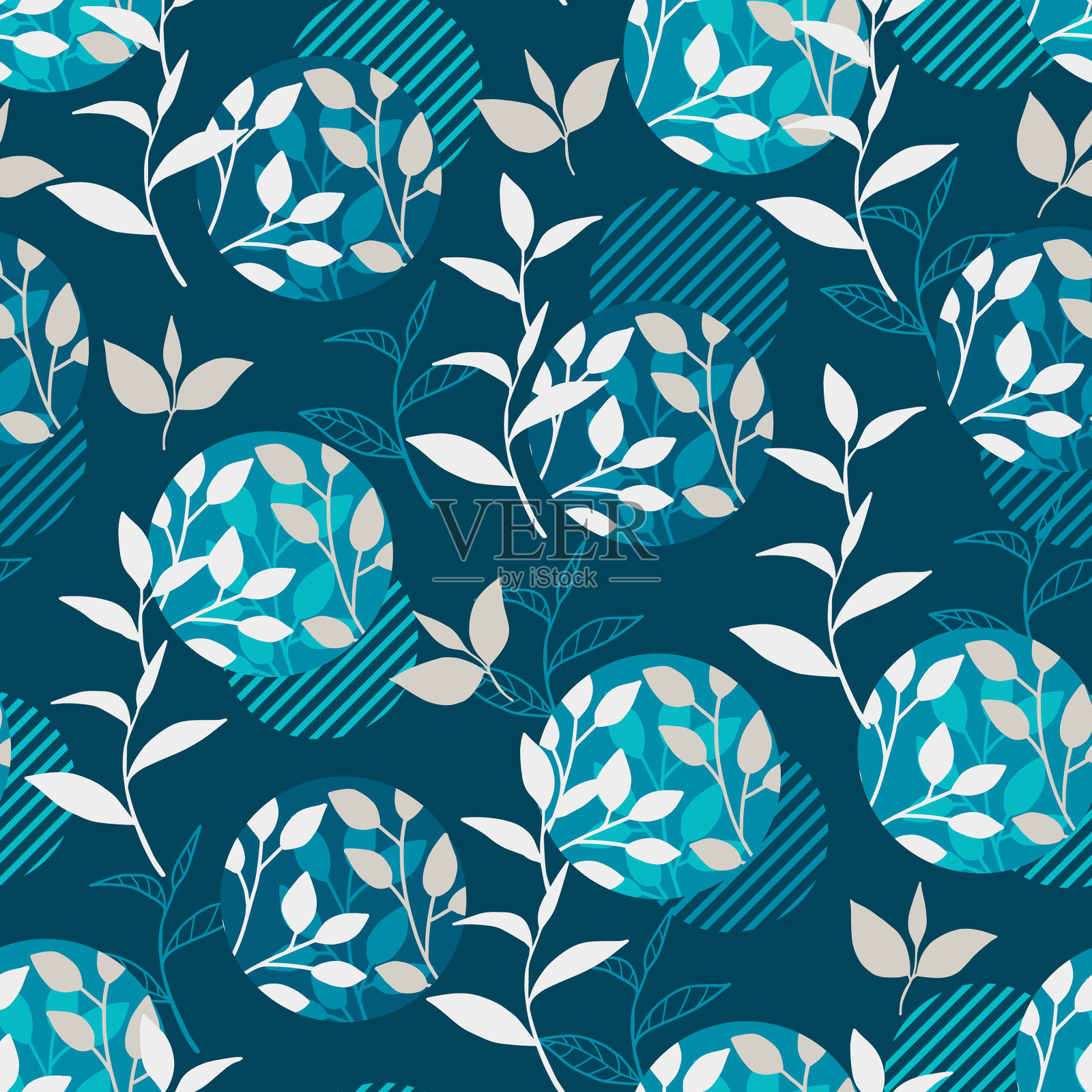 抽象无缝图案具有圆形插画图片素材