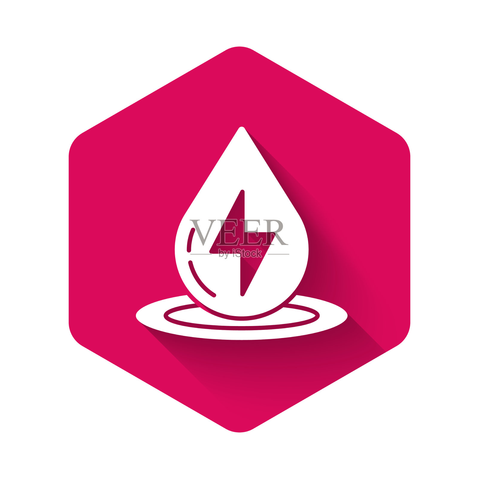 白水能源图标孤立与长阴影插画图片素材