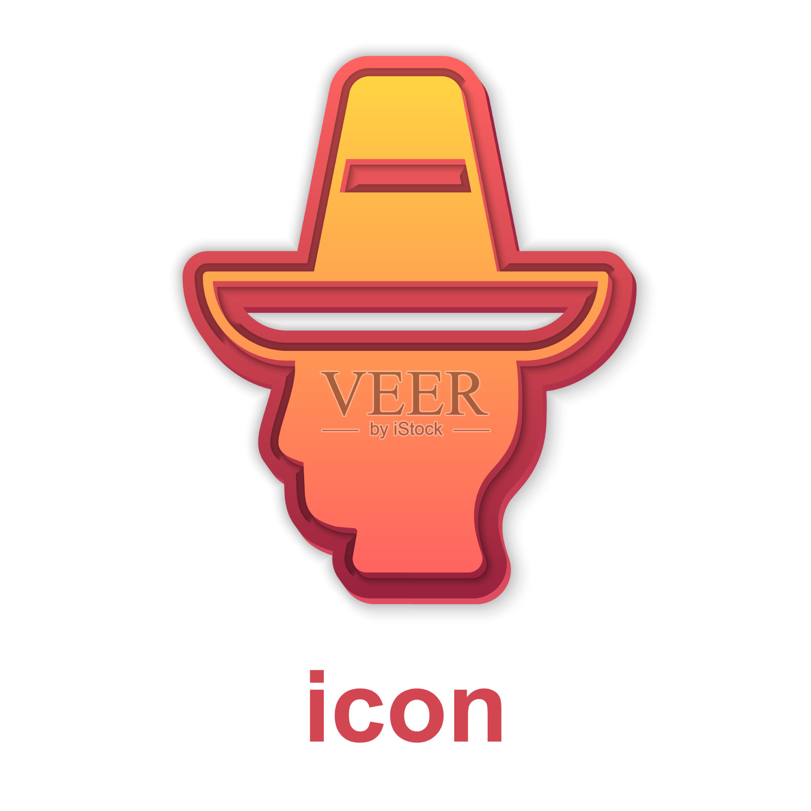 金色墨西哥男子戴着墨西哥帽图标孤立图标素材