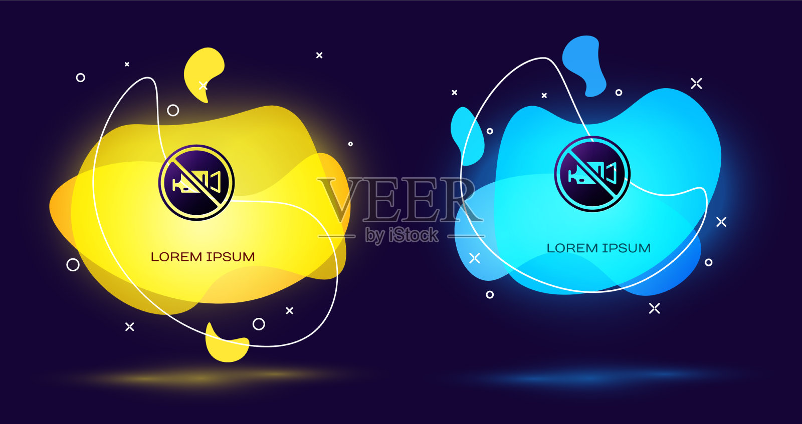 黑禁标志无录像图标插画图片素材