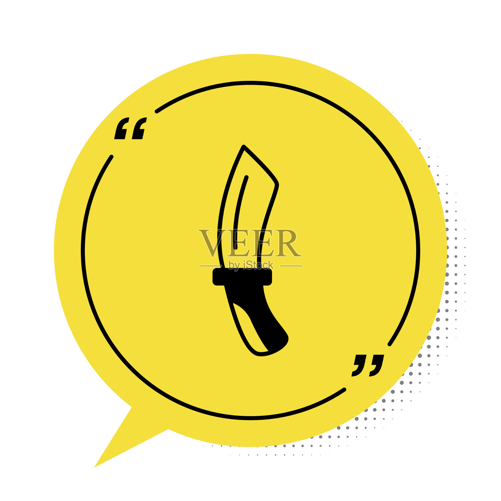 黑色潜水刀图标孤立在白色上插画图片素材