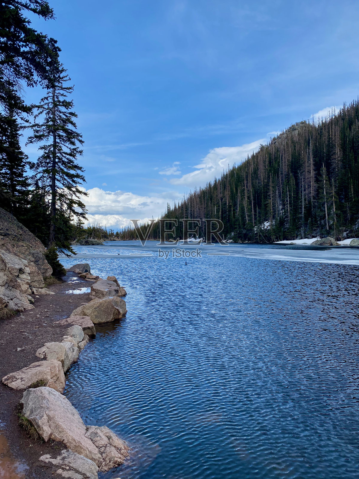 落基山国家公园的梦幻湖照片摄影图片