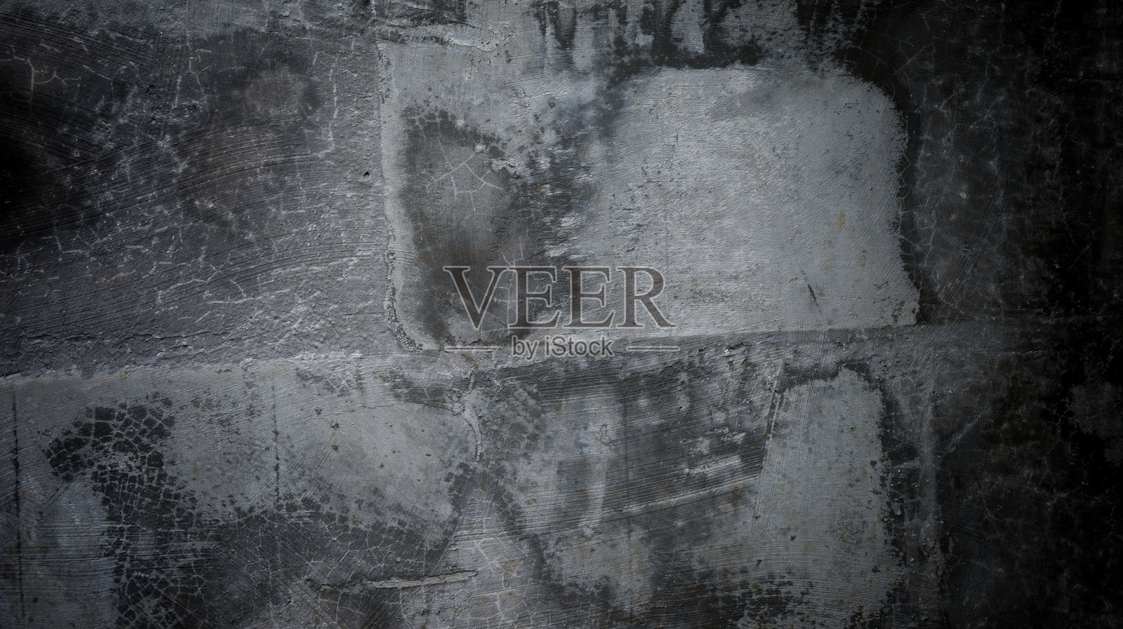 旧水泥墙纹理为背景，墙面黑色吓人照片摄影图片