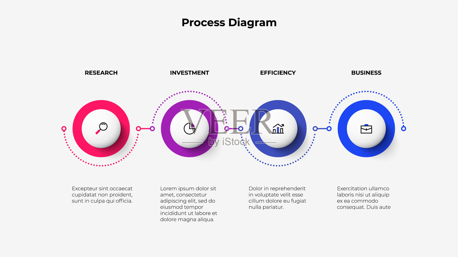 水平放置的四个圆圈由插画图片素材