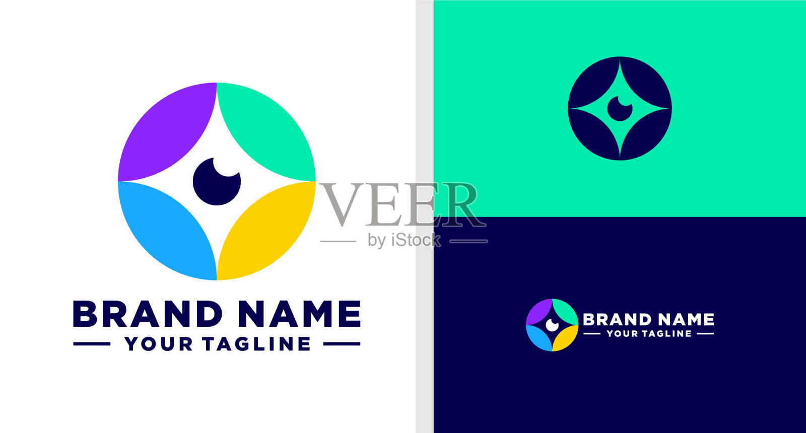 字母o标志眼睛负空间现代可编辑插画图片素材