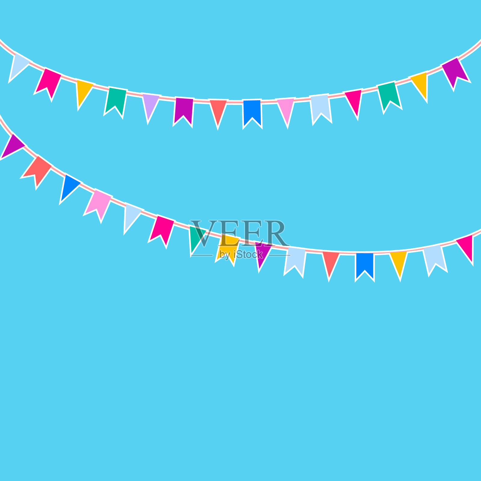 狂欢节花环，狂欢节装饰，节日彩带。向量,卡通插图。向量。插画图片素材