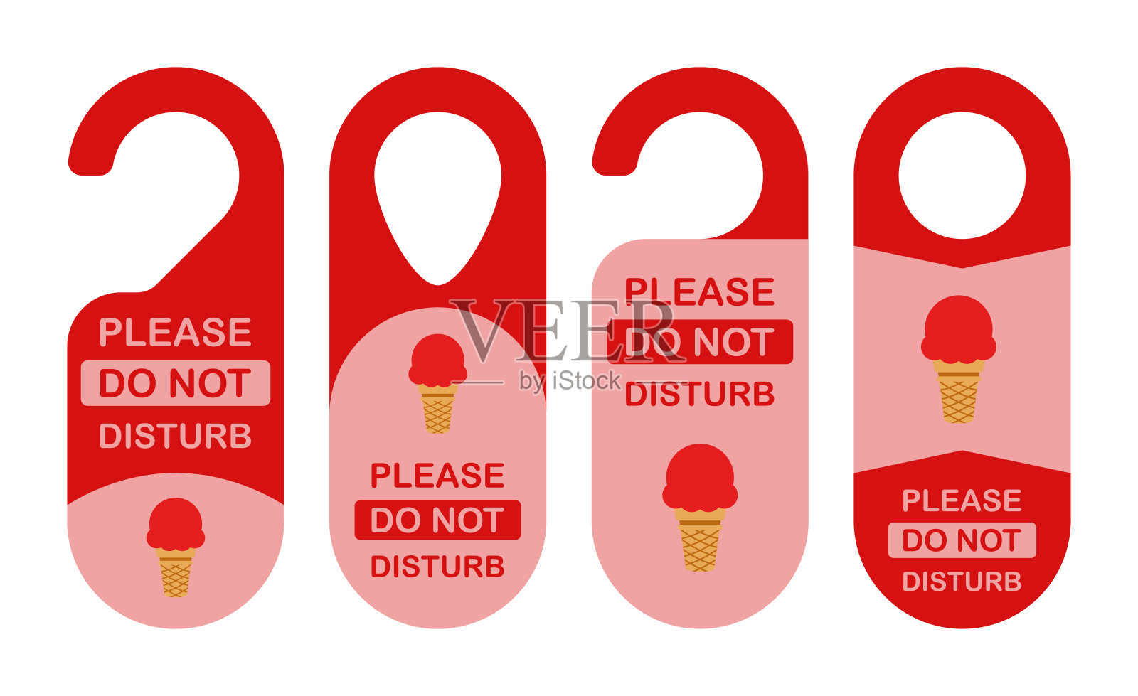 酒店衣架上有冰淇淋标志插画图片素材