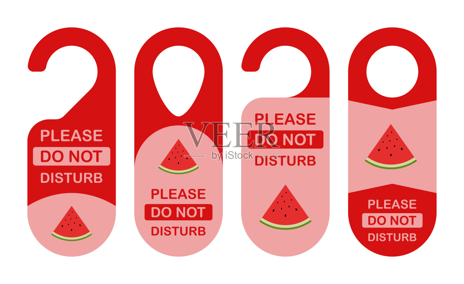 酒店衣架与西瓜签约插画图片素材