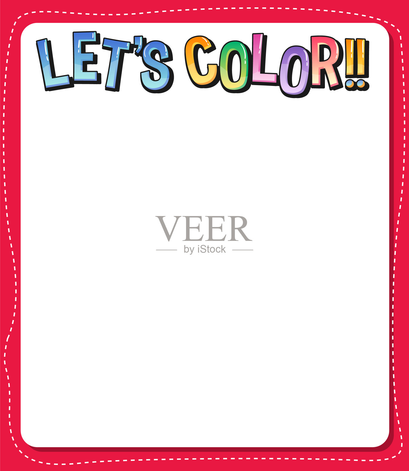 带有“让”颜色文本的工作表模板插画图片素材