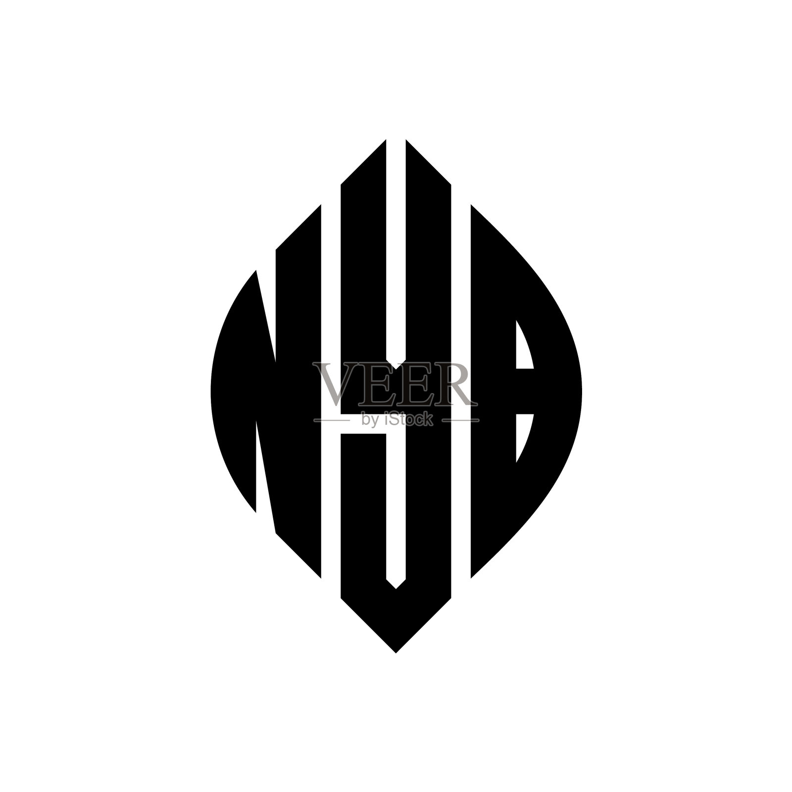 Nyb圆形字母标志设计用圆形和插画图片素材