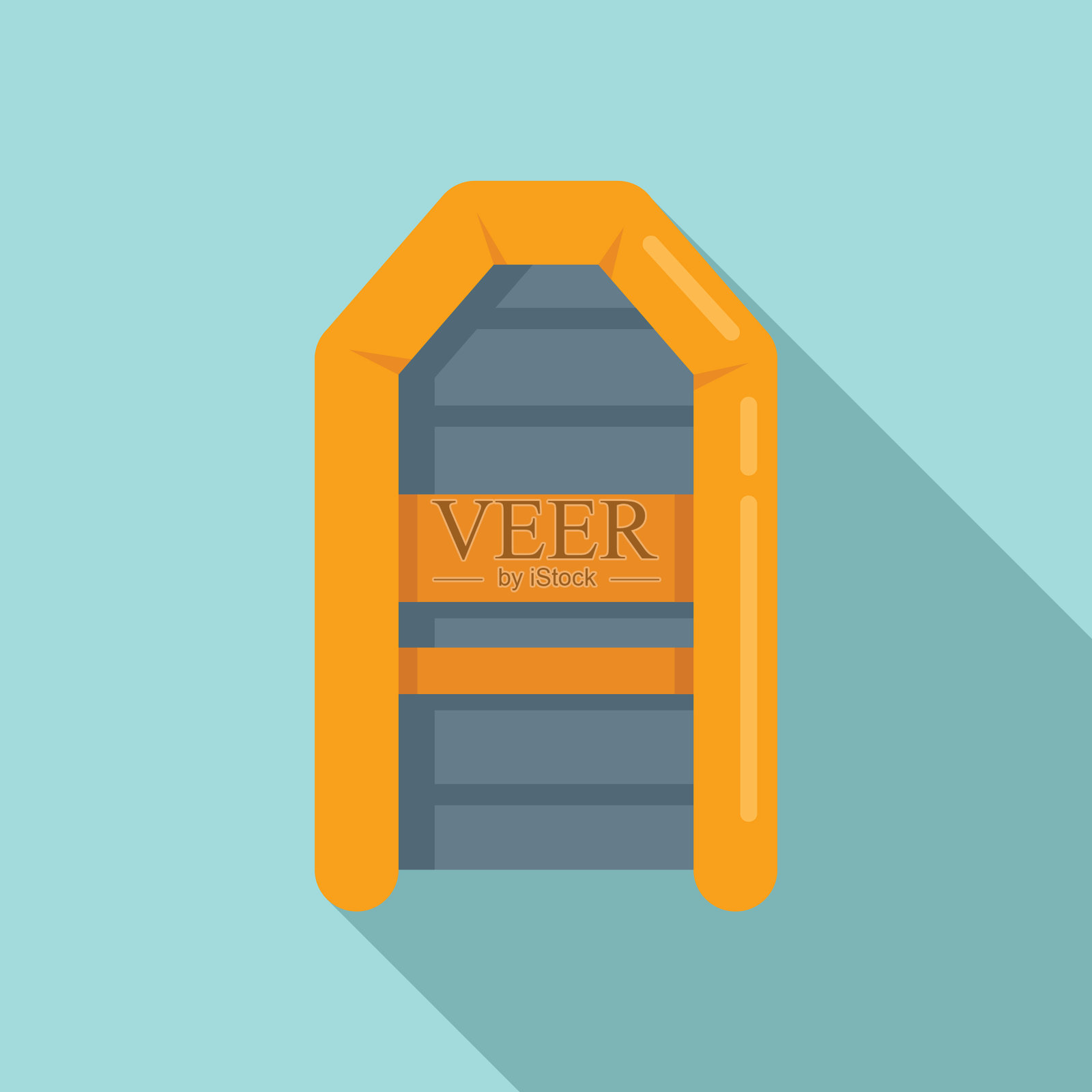 救生船图标平救生插画图片素材