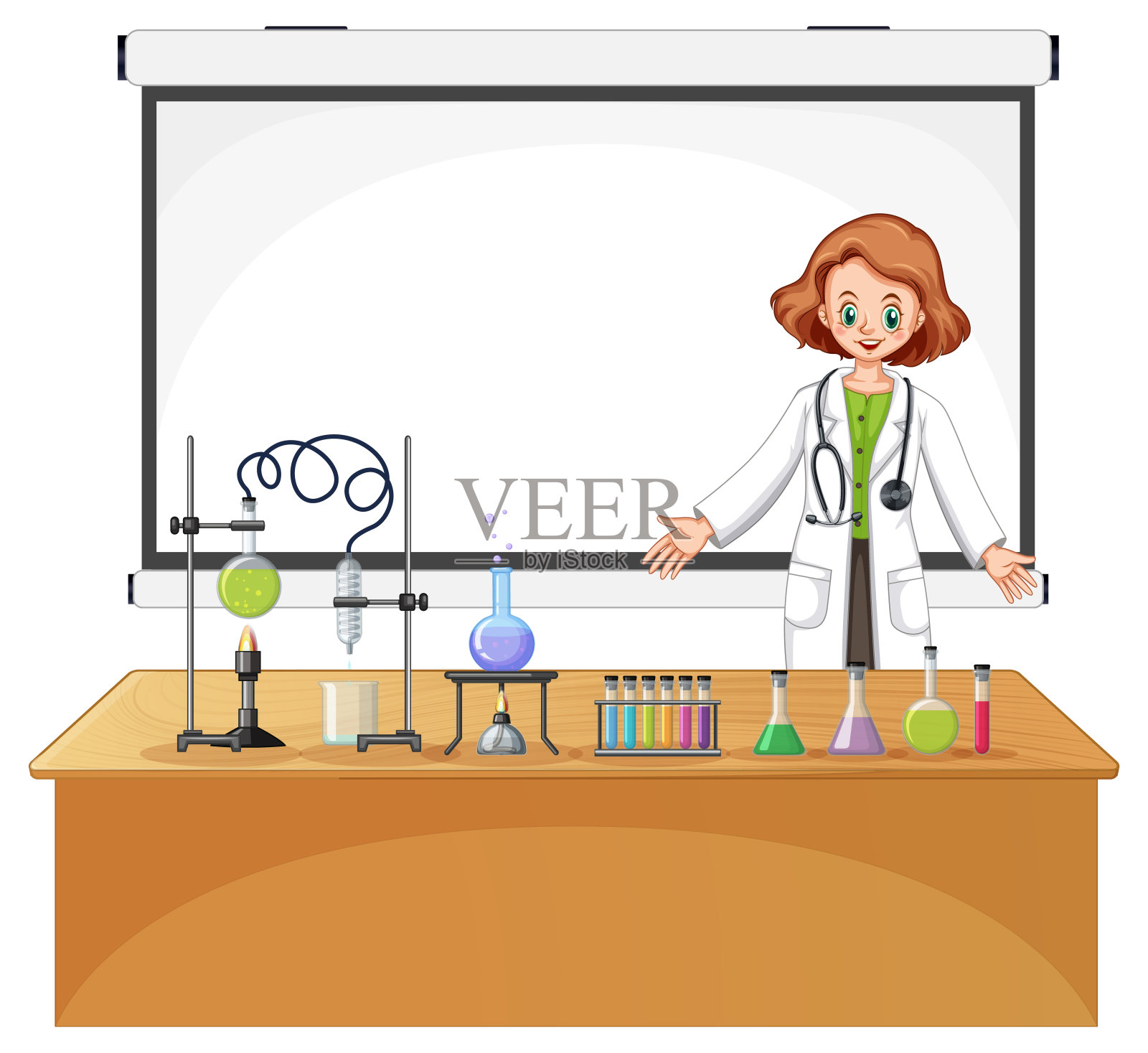 研究人员在实验室里做实验插画图片素材