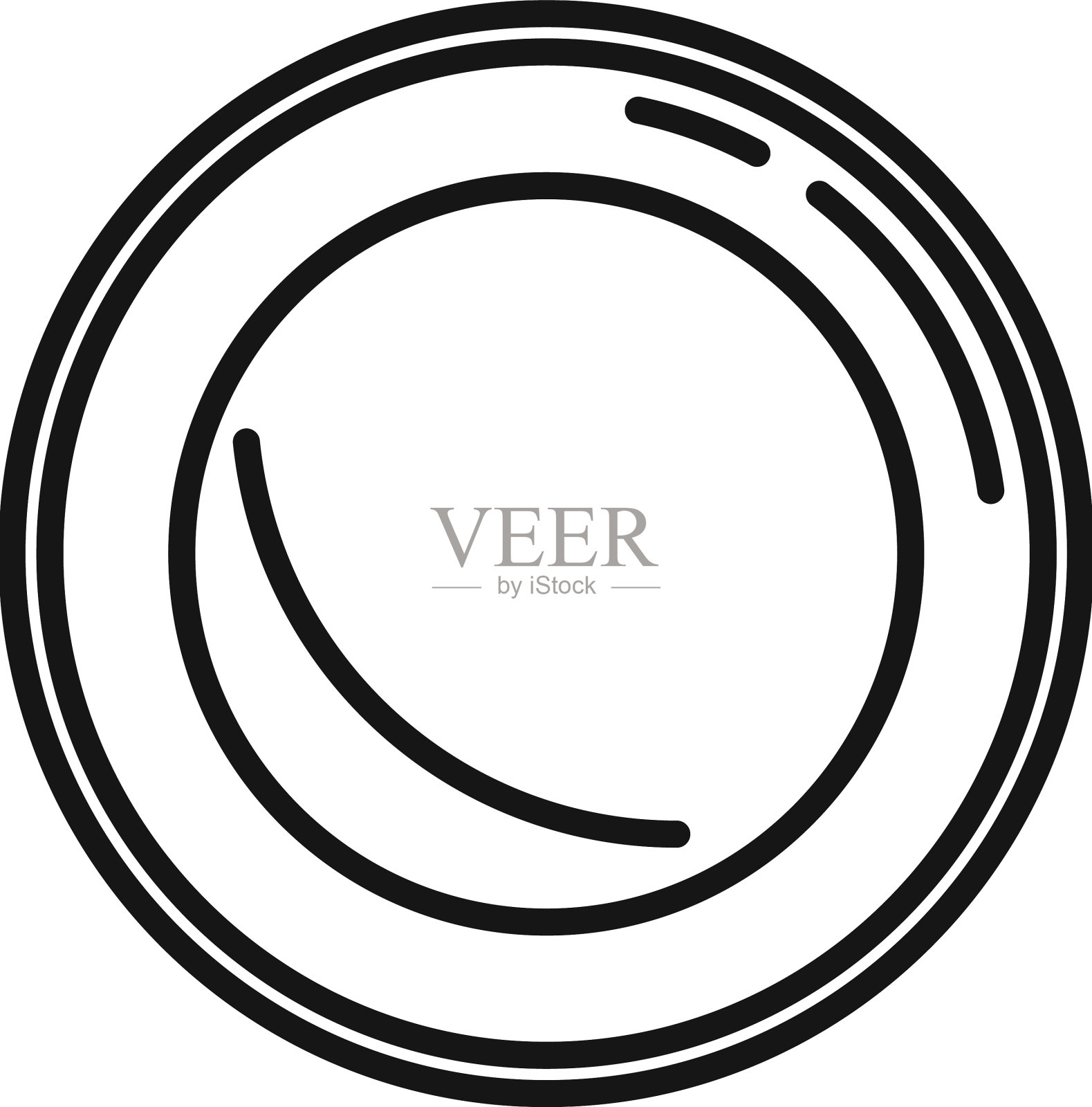 厨房餐盘图标勾勒食物午餐图标素材