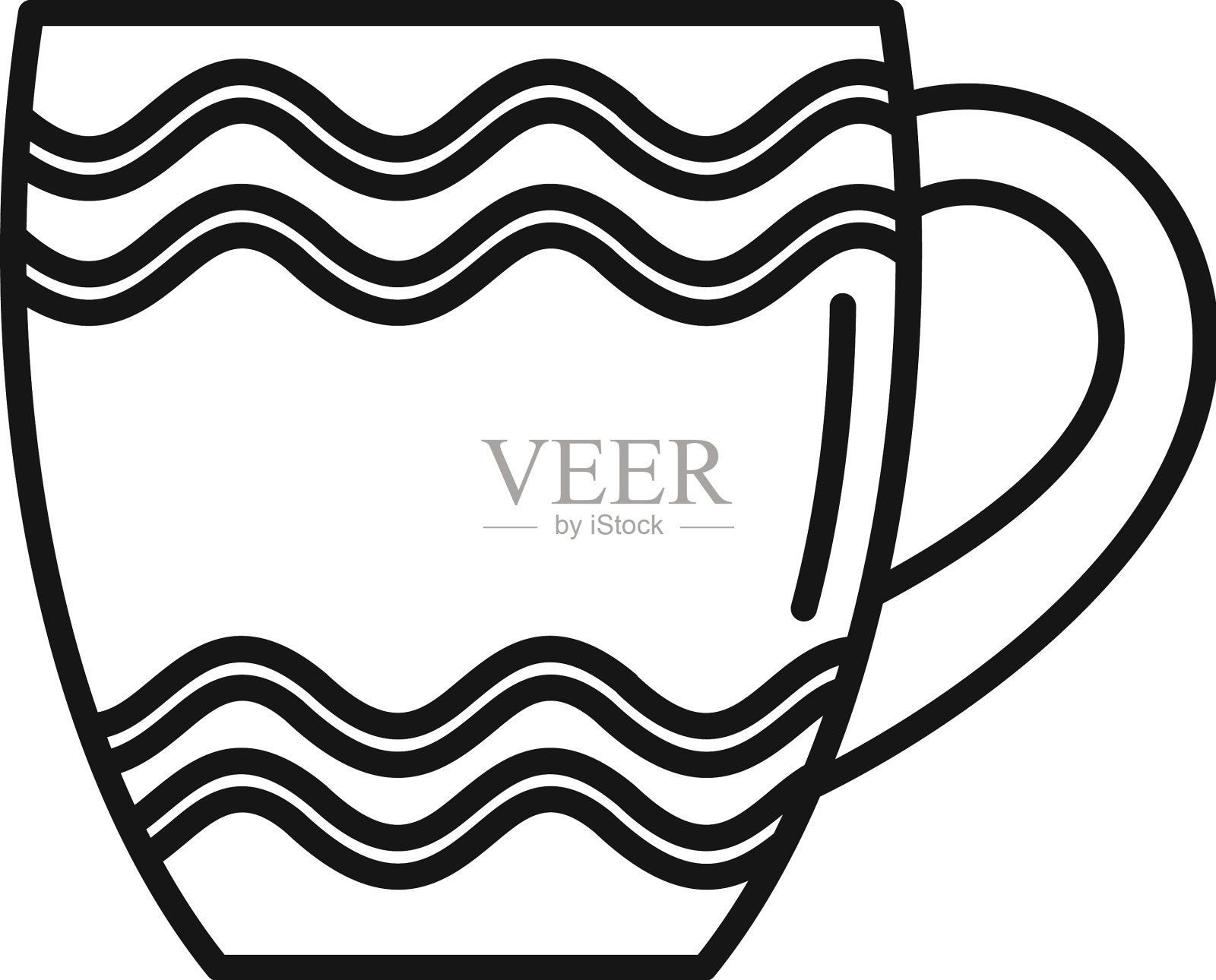 空杯图标轮廓热杯设计元素图片