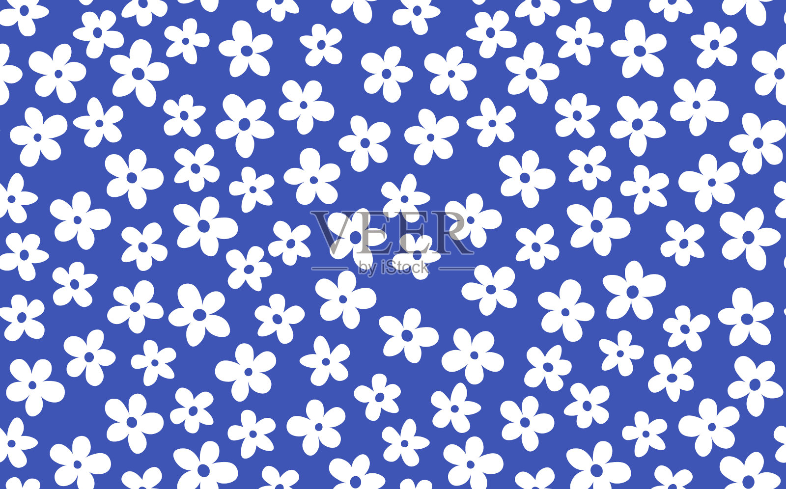 花卉无缝与手绘彩色花卉插画图片素材